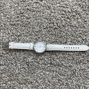 Michael Kors white snakeskin leather watch